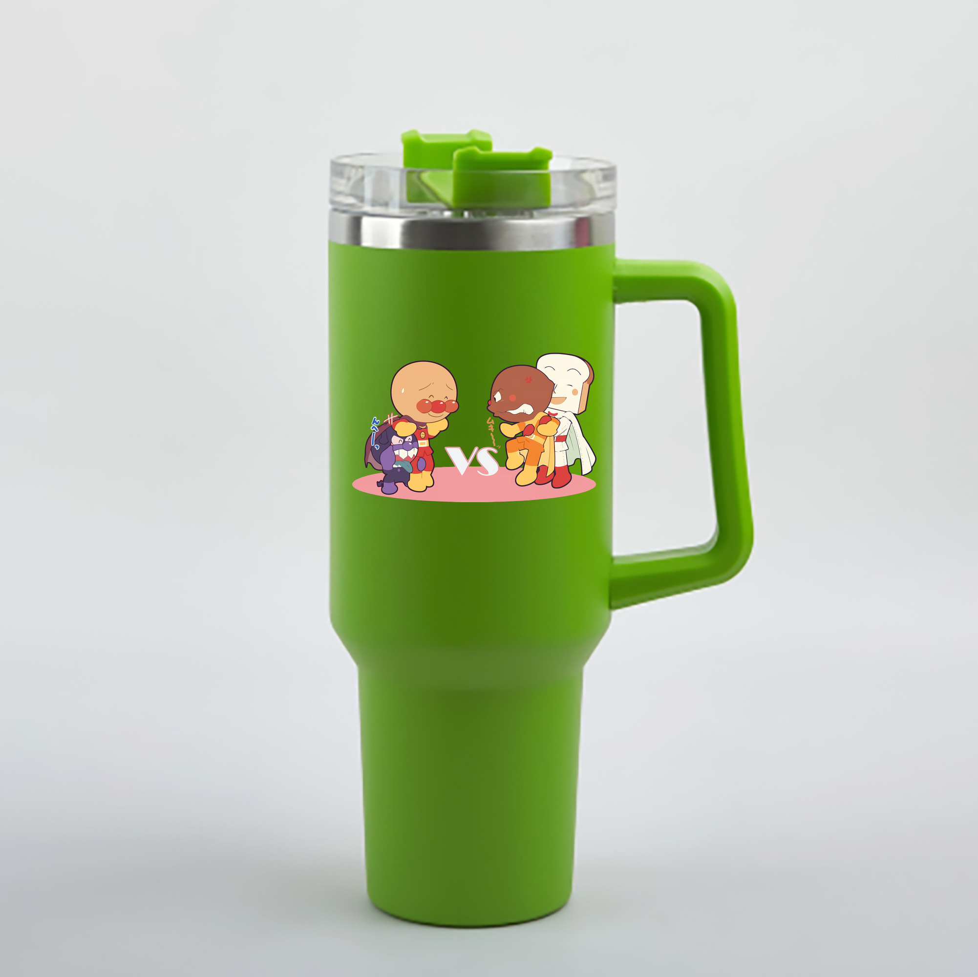 （画像用） アンパンマン Anpanman 1200mL車用タンブラー - クリスタルステッカー（プラスチックストロー付き）